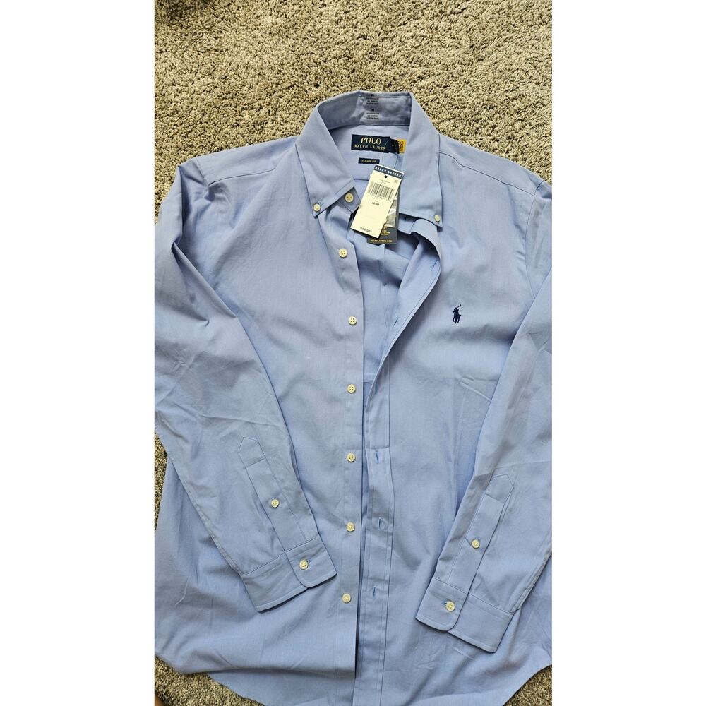 New with Tags Polo Ralph Lauren Men's Button-Down Shirt – Light Blue (Size M) - Picture 2 of 6